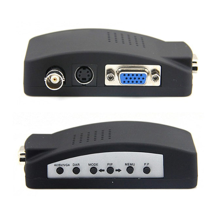 S-Video / BNC to VGA Signal Converter(Black) - Video Balun by buy2fix | Online Shopping UK | buy2fix