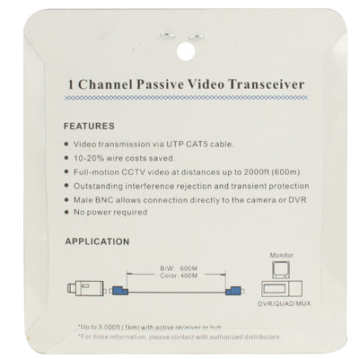 2 PCS 1 Channel Passive Video Transceiver by buy2fix