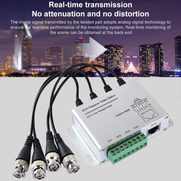 4 CH UTP Passive Video Balun , CCTV Via Twisted Pairs - Video Balun by buy2fix | Online Shopping UK | buy2fix