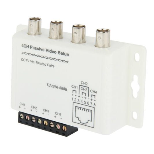 4 CH Passive UTP Video Balun / CCTV Via Twisted Pairs - Video Balun by buy2fix | Online Shopping UK | buy2fix