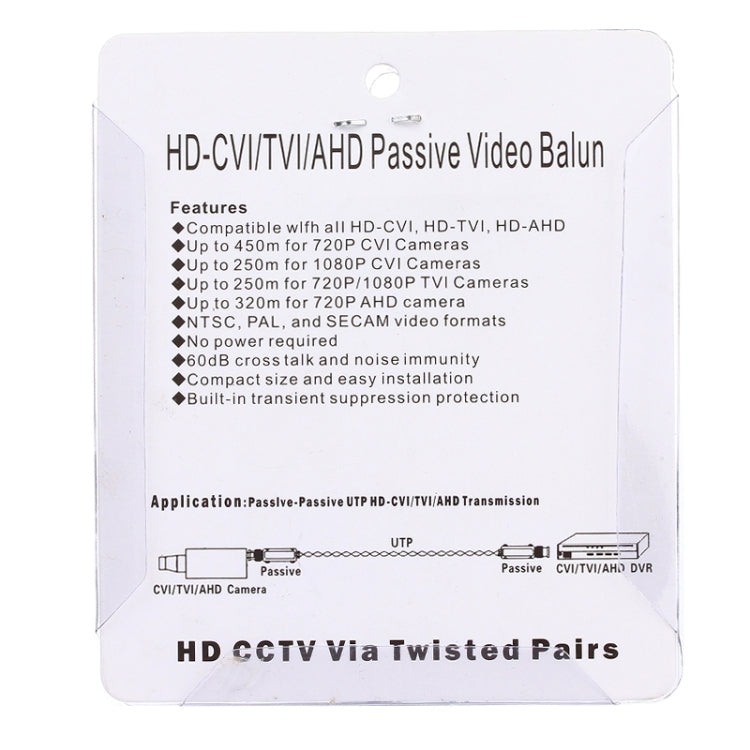 2 PCS 202E-HD CVI/TVI/AHD 1CH Passive Video Balun Coaxial Adapter by buy2fix