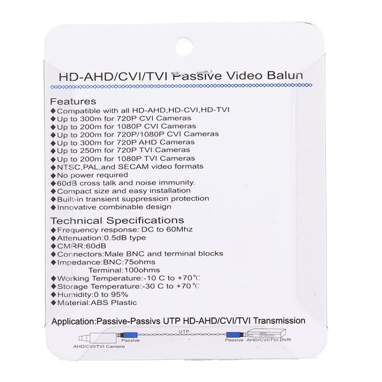 2 PCS HD 202E Enhanced Version Coaxial CVI/TVI/AHD 1CH Passive Transceiver Video Balun - Video Balun by buy2fix | Online Shopping UK | buy2fix