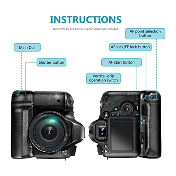 Battery Grip for Canon 6D - Battery Grip by buy2fix | Online Shopping UK | buy2fix