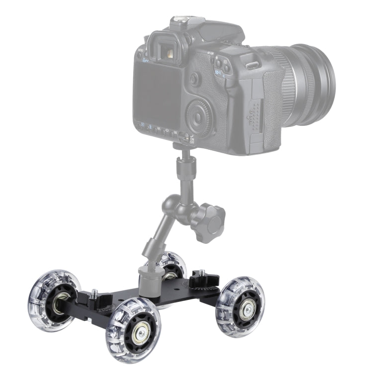 Floor Table Video Slider Track Dolly Car for DSLR Camera(Black) - Camera Dolly by buy2fix | Online Shopping UK | buy2fix