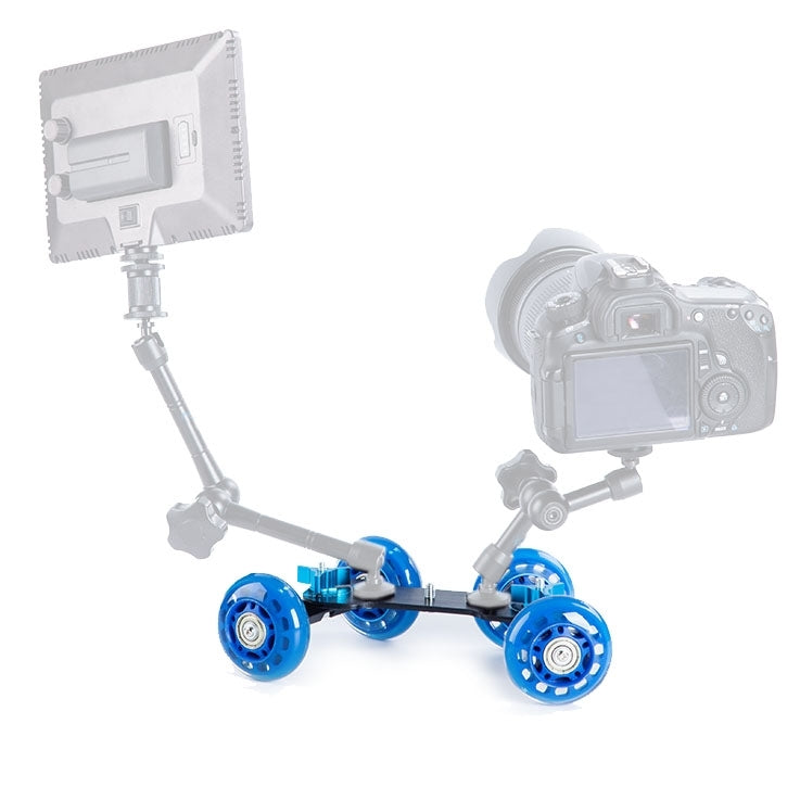DEBO First Generation Camera Truck / Floor Table Video Slider Track Dolly Car for DSLR Camera / Camcorders(Blue) by DEBO