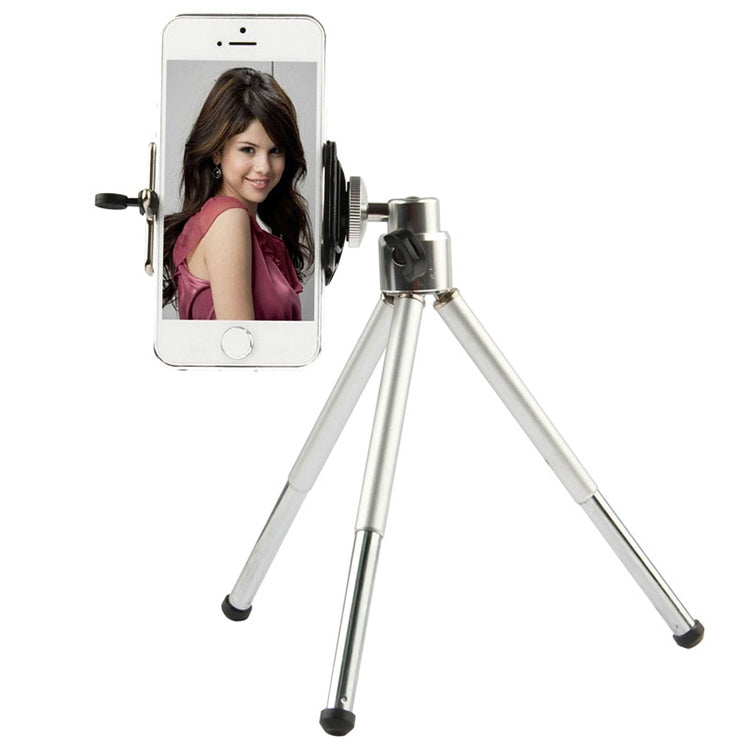 Portable 360 Degree Rotating Mobile Phone Shooting Tripod(Silver) - Selfie Sticks by buy2fix | Online Shopping UK | buy2fix