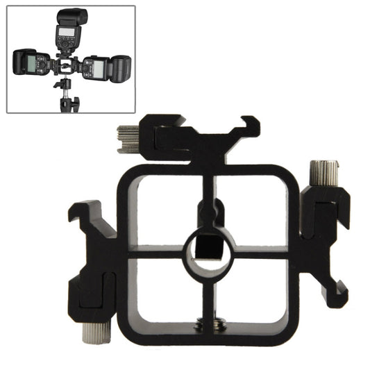 XF0003 Triple Heads Hot Shoe Mount Adapter Flash Holder Bracket Light Stand Holder - Stand Bracket by buy2fix | Online Shopping UK | buy2fix