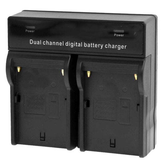 Dual Channel Digital Battery Charger for Sony F550 / F730 / F750 / F960 / F960H, EU Plug(Black) - Battery Wire Charger by buy2fix | Online Shopping UK | buy2fix
