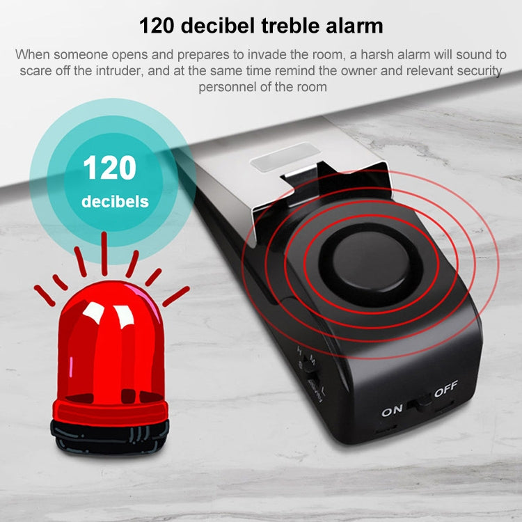HH-MD001 Door Stop Wedge Alarm for Home and Travel(Black) - Door Window Alarm by buy2fix | Online Shopping UK | buy2fix