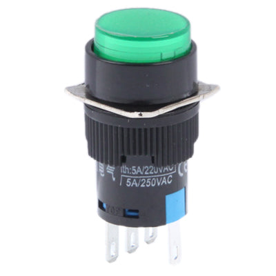 Car DIY Round Button Push Switch / Green Indicator by buy2fix