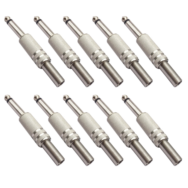 JL0056 6.36mm Audio Jack Connector (10 Pcs in One Package, the Price is for 10 Pcs)(Silver) by buy2fix