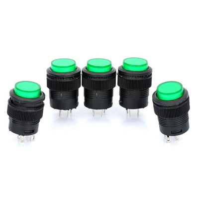 R16-503 16mm 4pin Self-Locking Push Button Switch with Indicator (5 Pcs in One Package, the Price is for 5 Pcs) by buy2fix