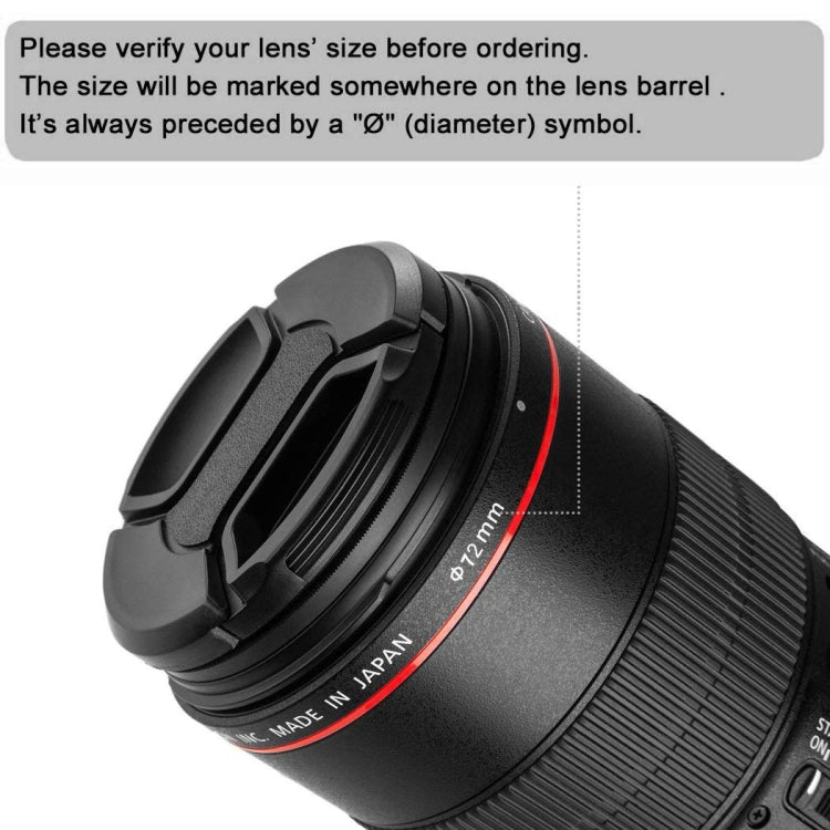 72mm Center Pinch Camera Lens Cap(Black) - Lens Cap by buy2fix | Online Shopping UK | buy2fix