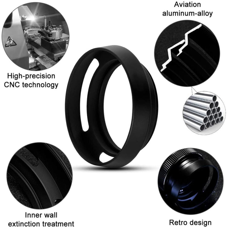 Metal Vented Lens Hood for All Leica Lens with 55mm Filter Thread(Black) - Lens Hood by buy2fix | Online Shopping UK | buy2fix