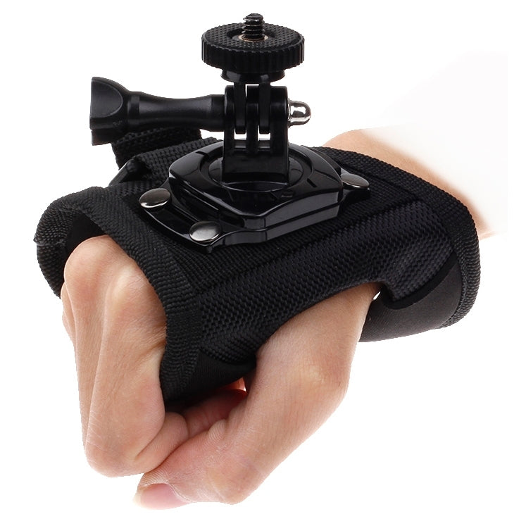 360 Degree Rotation Glove Style Strap Mount Wrist Strap Palm Holder with Screw and Adapter for Xiaomi Yi Sport Camera / GoPro Hero4 / 3+ / 3 / 2 / 1, Size: 45cm x 11cm by buy2fix