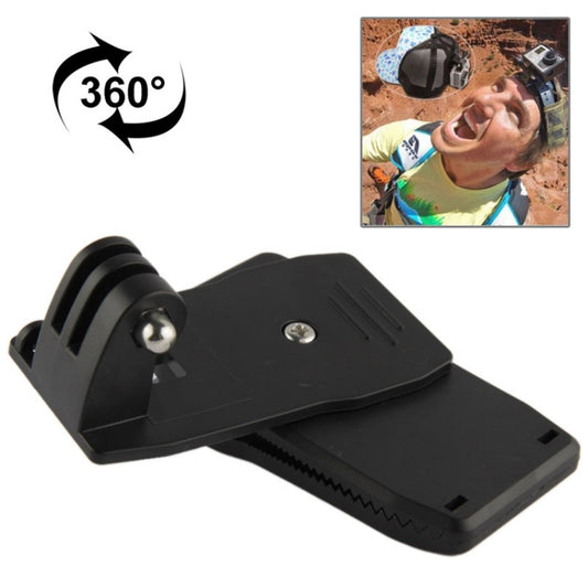 360 Degree Rotation Backpack Rec-Mounts Clip Clamp Mount for GoPro, Insta360, DJI and Other Action Cameras(Black) - Backpack Clip by buy2fix | Online Shopping UK | buy2fix