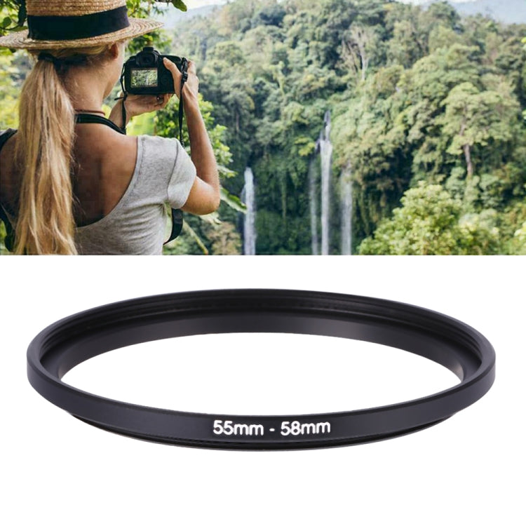 55mm-58mm Lens Stepping Ring(Black) - Stepping Ring by buy2fix | Online Shopping UK | buy2fix
