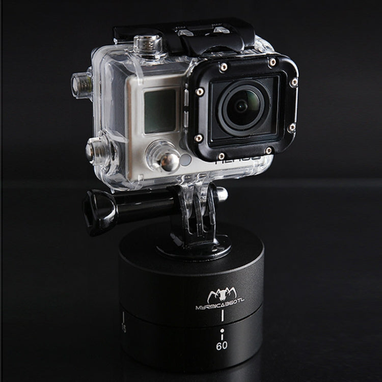 MYRMICA 360TL Time Lapse Pan and Tilt Head / 360 Degree Auto Rotation Camera Mount for GoPro HERO9 Black /HERO8 Black /7 /6/ 5 /5 Session /4 /3+ /3 /2 /1(Black) - Camera Accessories by buy2fix | Online Shopping UK | buy2fix