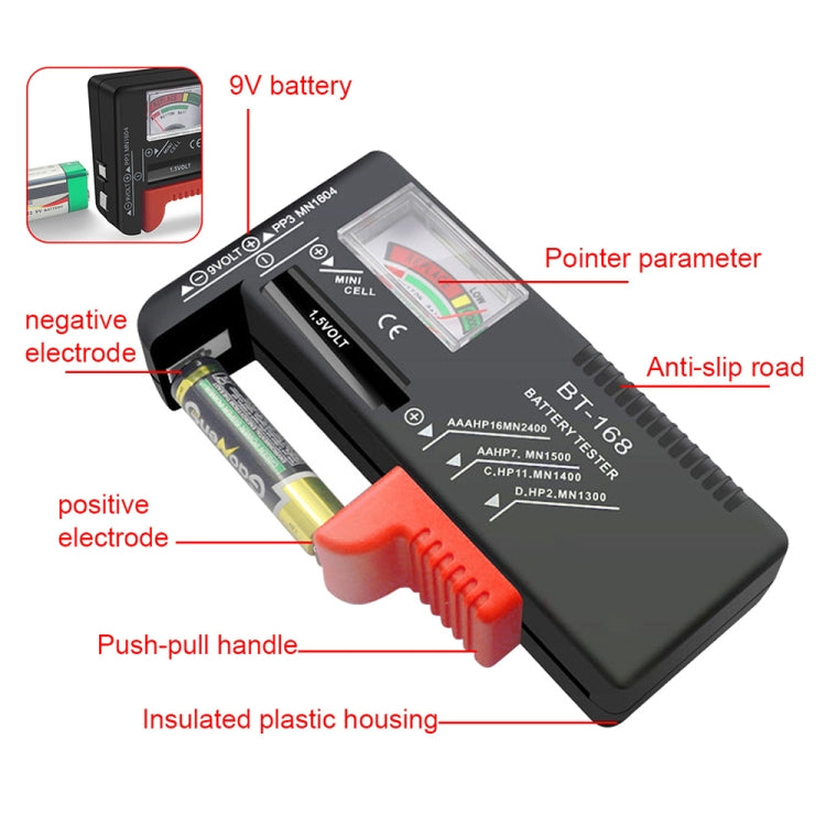 Universal Battery Tester for 1.5V AAA, AA and 9V 6F22 Batteries - Battery & Resistance Tester by buy2fix | Online Shopping UK | buy2fix