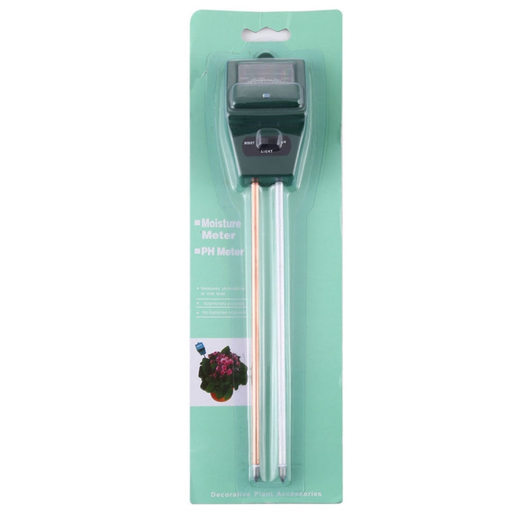 3 in 1 Plant Flowers Soil Meter (PH + Moisture + Light)(Green) - PH & Moisture Meter by buy2fix | Online Shopping UK | buy2fix