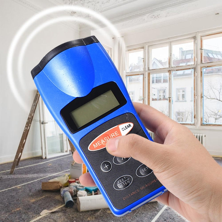 Ultrasonic Laser Point LED Distance Measure Meter Tool(Blue) - Laser Rangefinder by buy2fix | Online Shopping UK | buy2fix