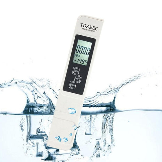 Digital Multi-function LCD Monitor TDS & EC Meter Water Measurement Test Tool(Beige) - Air & Water Quality Tester by buy2fix | Online Shopping UK | buy2fix