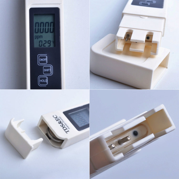 Digital Multi-function LCD Monitor TDS & EC Meter Water Measurement Test Tool(Beige) - Air & Water Quality Tester by buy2fix | Online Shopping UK | buy2fix