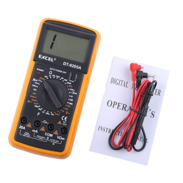 DT9205A LCD Digital Multimeter for Diode Testing / Transistor hFE Measuring Function - Digital Multimeter by buy2fix | Online Shopping UK | buy2fix