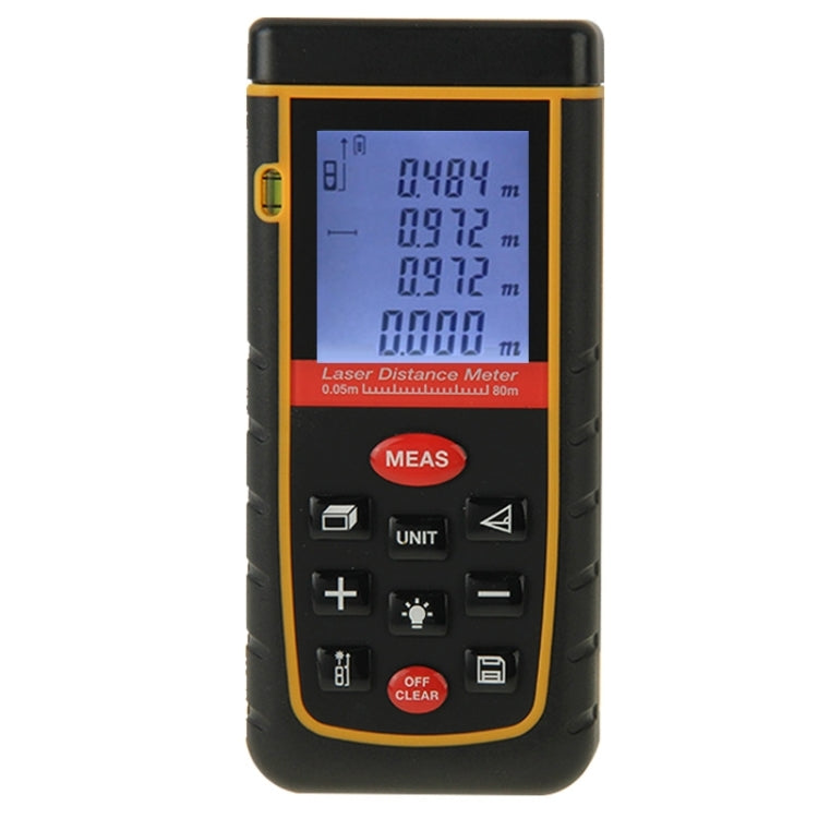 RZ-A80 1.9 inch LCD 80m Hand-held Laser Distance Meter with Level Bubble - Laser Rangefinder by buy2fix | Online Shopping UK | buy2fix