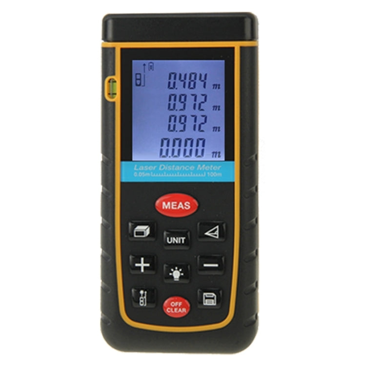 RZ-A100 1.9 inch LCD 100m Hand-held Laser Distance Meter with Level Bubble - Laser Rangefinder by buy2fix | Online Shopping UK | buy2fix