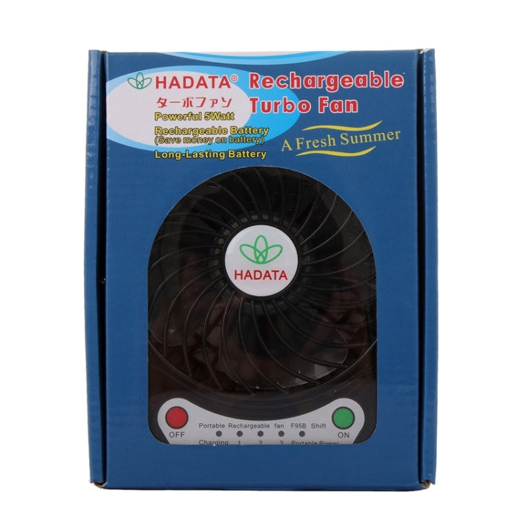 Hadata 4.3 inch Portable USB / Li-ion Battery Powered Rechargeable Fan with Third Wind Gear Adjustment & Clip(Black) by buy2fix