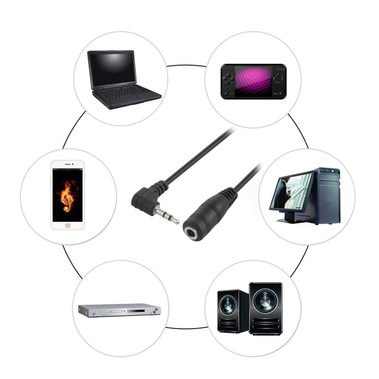 2.5mm Male Elbow to 3.5mm Female Audio Stereo Converter Adapter Cable - Aux Cable by buy2fix | Online Shopping UK | buy2fix