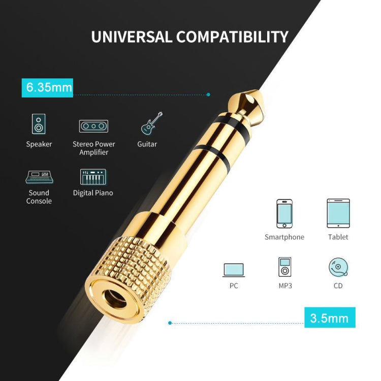 Gold Plated 6.35mm Male to 3.5mm Stereo Jack Adaptor Socket Adapter by buy2fix