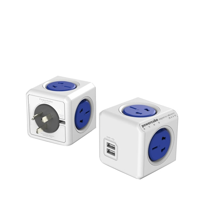 PowerCube 10A Universal Wall Adapter Power Socket with 4 US / AU Sockets and 2 USB Ports for Home Office, AU Plug, Random Color Delivery - Extension Socket by buy2fix | Online Shopping UK | buy2fix
