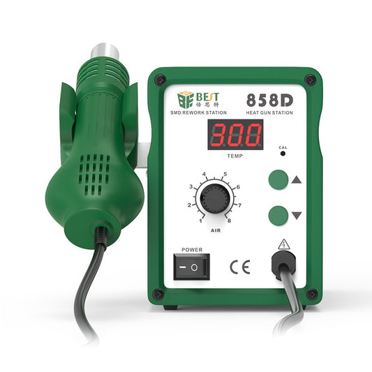 BEST BST-858D+ AC 220V 50Hz 650W LED Displayer Adjustable Temperature Unleaded Hot Air Gun with Helical Wind(Green) by buy2fix