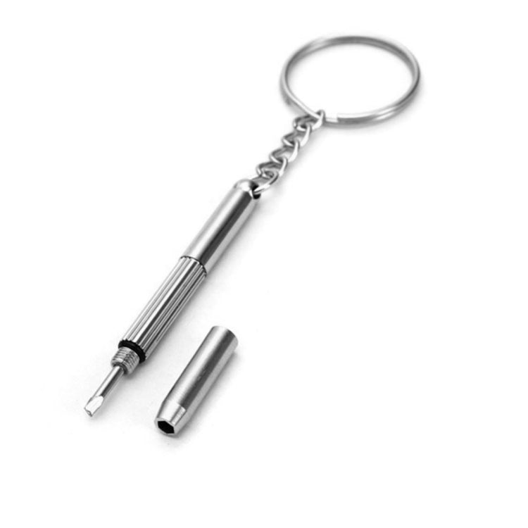 3 in 1 Professional Screwdriver (Cross 1.5, Straight 1.5,Star Nut M2.5) Repair Tool with Keychain for Smart Phone, Watches,Glasses(Silver) - Screwdriver by buy2fix | Online Shopping UK | buy2fix