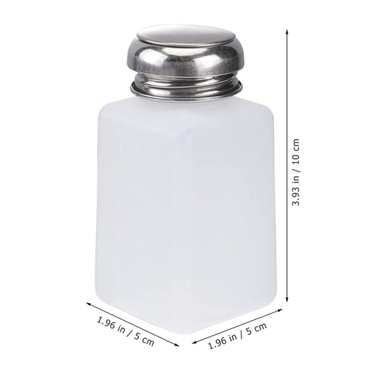 200ml Push Down Alcohol and Liquid Container Bottle(White) by buy2fix