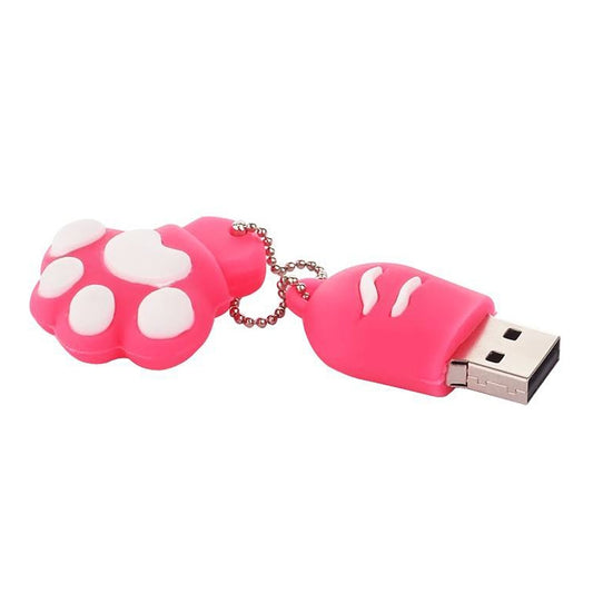4GB Bear Paw Shaped Silicone USB 2.0 Flash Disk with Anti Dust Cup(Red plum) by buy2fix