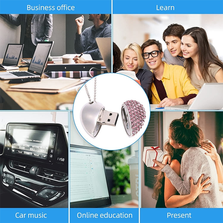 Heart Shaped Diamond Jewelry USB Flash Disk, Special for Valentines Day Gifts (8GB) by buy2fix