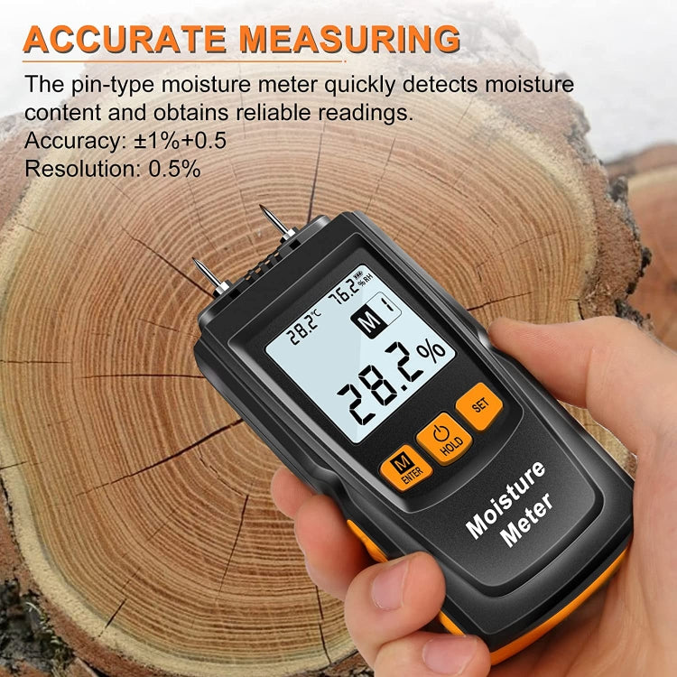 GM610 Digital Wood Moisture Meter(Black) - PH & Moisture Meter by buy2fix | Online Shopping UK | buy2fix