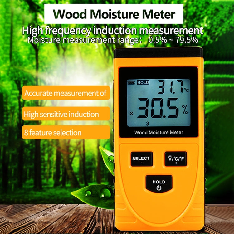 GM630 Digital Wood Moisture Meter with LCD(Orange) - PH & Moisture Meter by buy2fix | Online Shopping UK | buy2fix