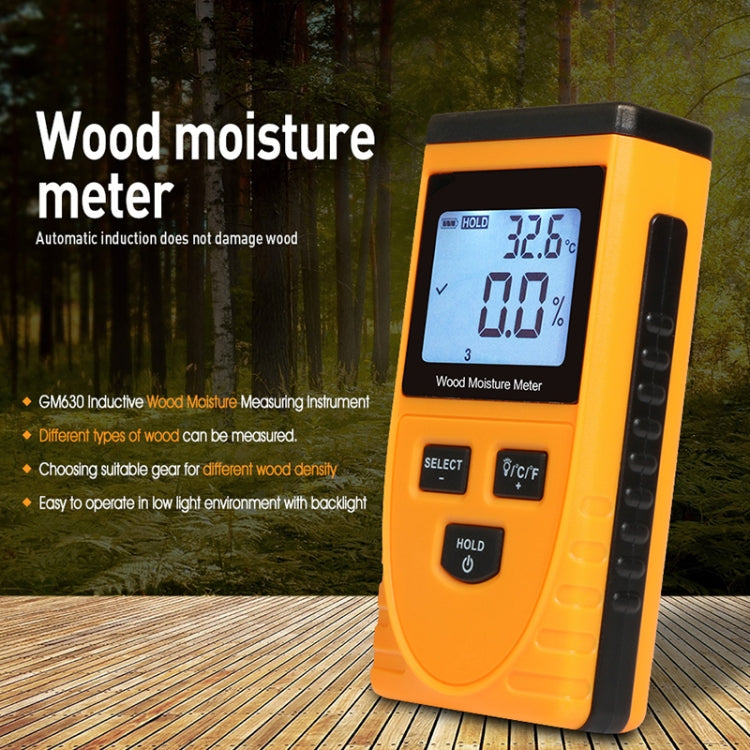 GM630 Digital Wood Moisture Meter with LCD(Orange) - PH & Moisture Meter by buy2fix | Online Shopping UK | buy2fix