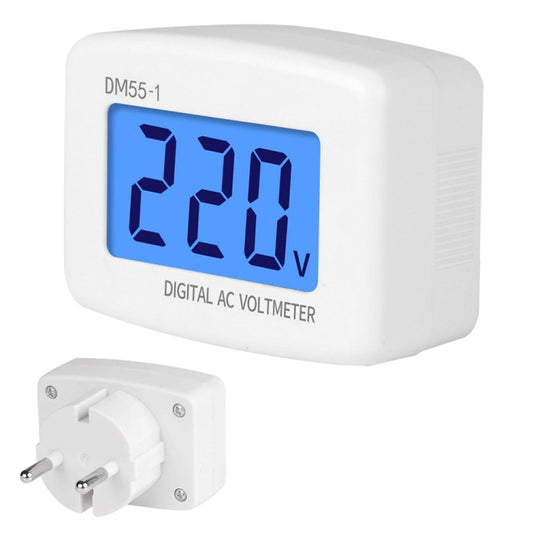 DM55-1 LCD AC Digital Voltage Meter Voltmeter, Measure Range: 110V-300V, EU Plug - Current & Voltage Tester by buy2fix | Online Shopping UK | buy2fix