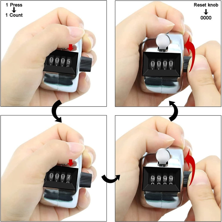 Retro Style 0.8 inch 4-digit Screen Mechanical Manual Metal Counter - Others by buy2fix | Online Shopping UK | buy2fix