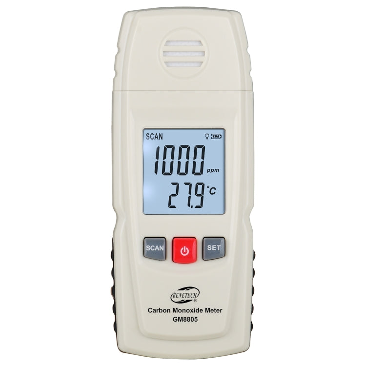 BENETECH GM8805 LCD Display Handheld Carbon Monoxide CO Monitor Detector Meter Tester, Measure Range: 0-1000ppm(White) - Gas Monitor by BENETECH | Online Shopping UK | buy2fix