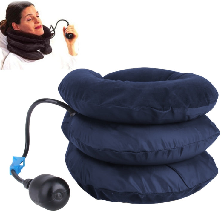 Inflatable Air Cervical Neck Traction Device Soft Head Back Shoulder Neck Ache Massager Headache Pain Relief Relaxation Brace(Dark Blue) - Massage & Relaxation by buy2fix | Online Shopping UK | buy2fix