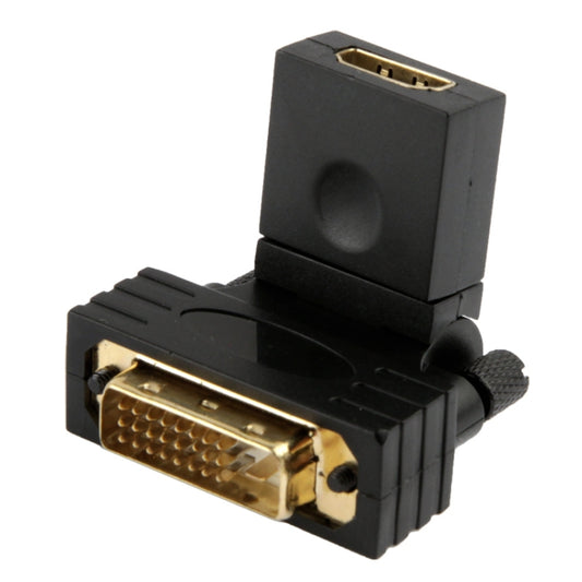 360 Degree Rotation Gold Plated DVI 24+1 Pin Male to 19 Pin HDMI Female Adapter - by buy2fix | Online Shopping UK | buy2fix