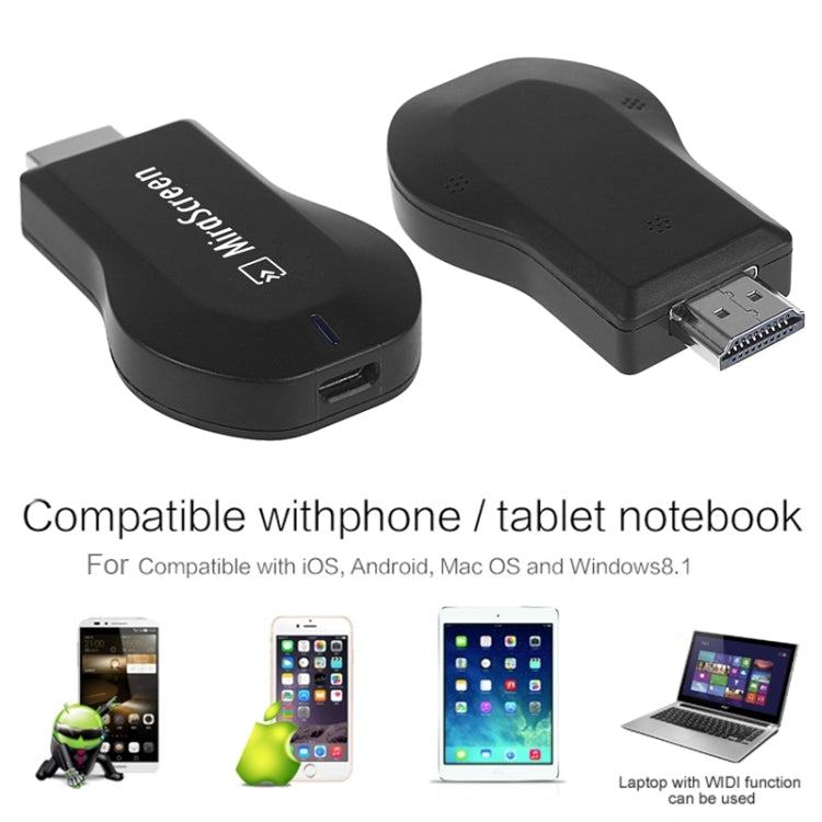 MiraScreen WiFi Display Dongle / Miracast Airplay DLNA Display Receiver Dongle(Black) - Wireless Display Dongle by buy2fix | Online Shopping UK | buy2fix
