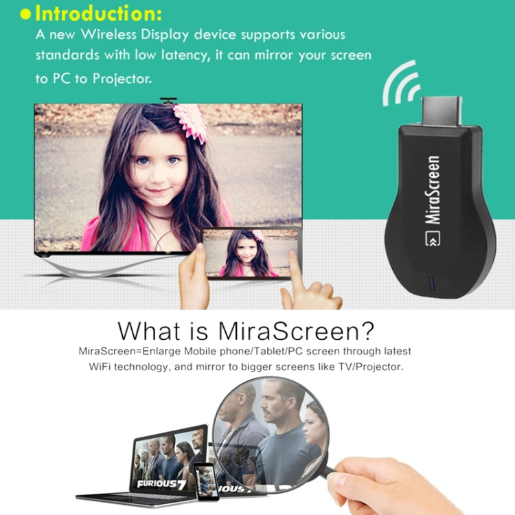 MiraScreen WiFi Display Dongle / Miracast Airplay DLNA Display Receiver Dongle(Black) - Wireless Display Dongle by buy2fix | Online Shopping UK | buy2fix
