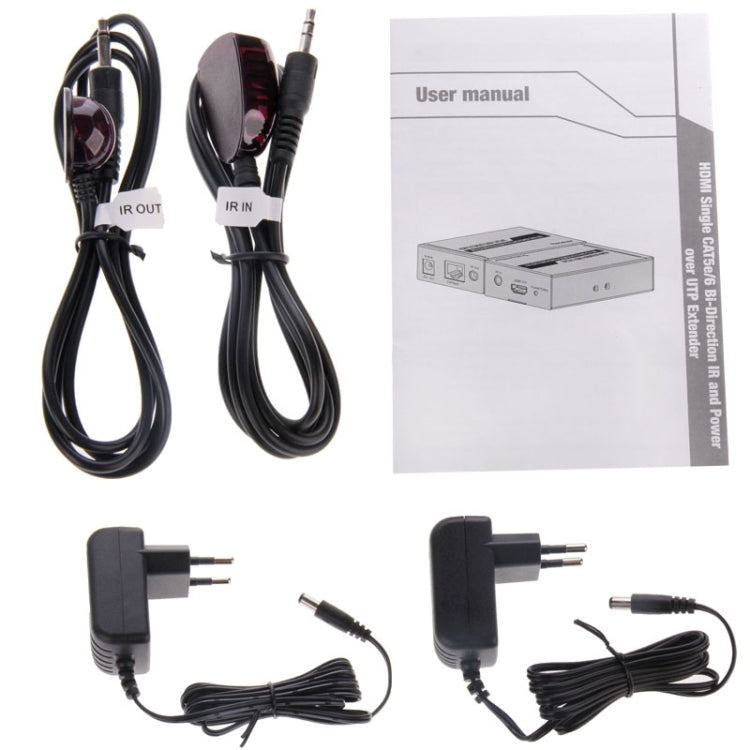 HDMI Extender Over Cat5e / 6, EU Plug (Black) - Amplifier by buy2fix | Online Shopping UK | buy2fix